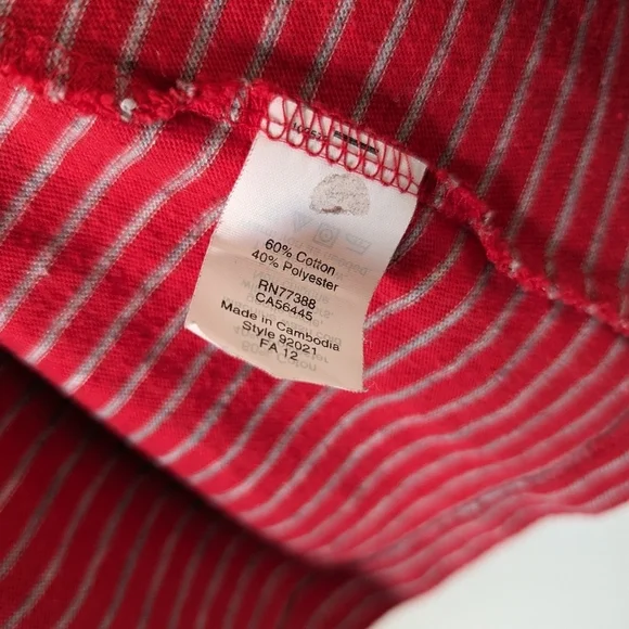 J. Crew Women's Size L Red Striped Open-Front Cardigan Cotton Blend - Picture 5 of 8